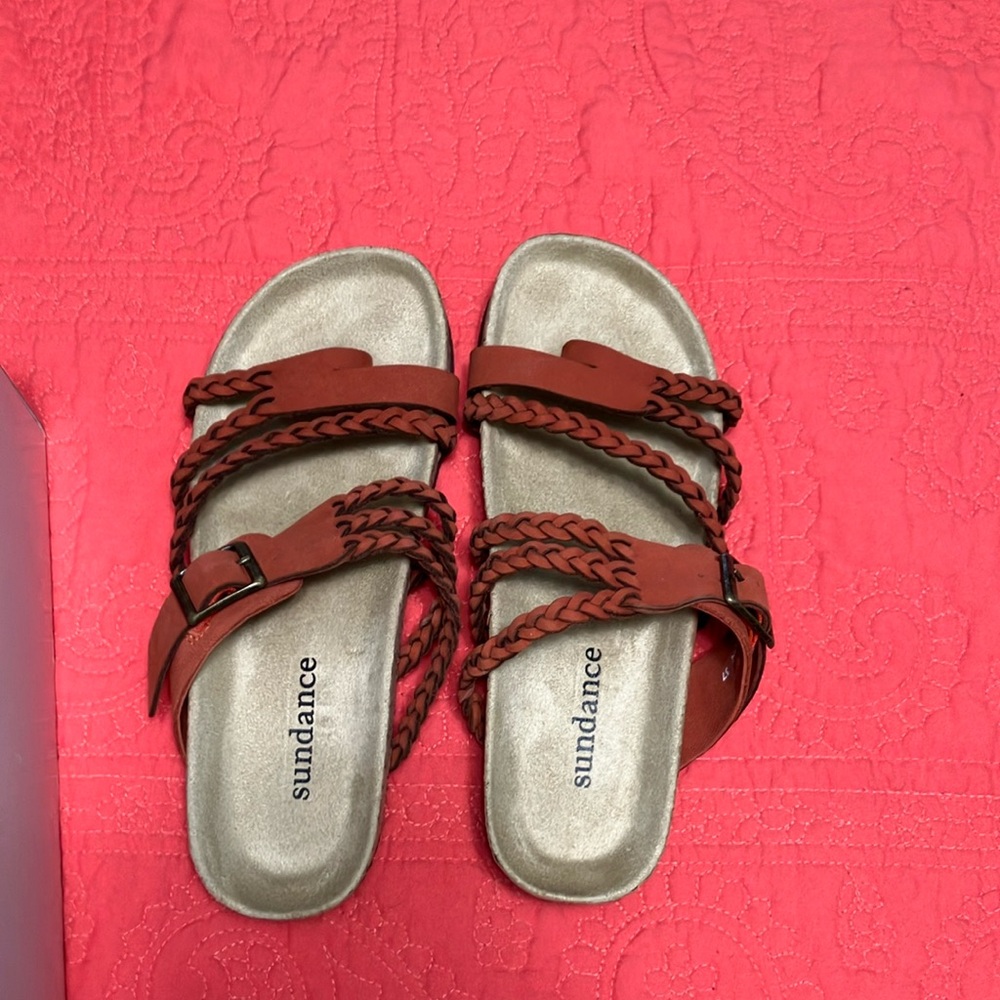 Sundance Orange Rust Sandals with Cushioned Comfort